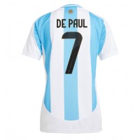 Argentina Rodrigo De Paul #7 Replica Home Shirt Ladies Copa America 2024 Short Sleeve